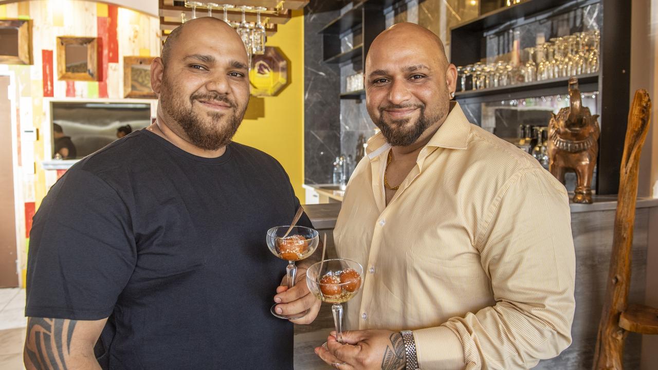 Harry Singh (left) and Sunny Singh from Masala Hut Indian restaurant. Picture: Nev Madsen.