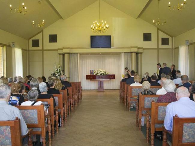 Inside of the chapels at Forest Lawn Cemetery at Leppington.