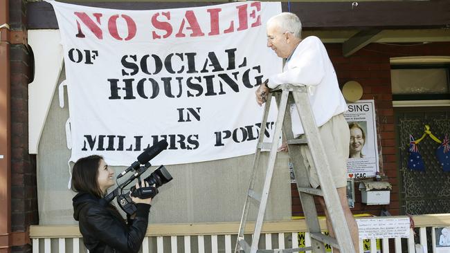 There has been opposition to the sell-off of public housing in Millers Point.