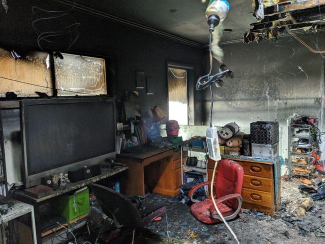 Inside the damaged home. Picture: Nerissa Long