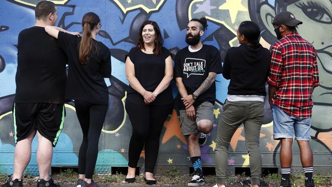 Natalie Chiappazzo and Nickolas Koutsoudakis at BYSA, where young people are supported to mentor other young people as they move through the centre’s model. Picture: Sam Ruttyn