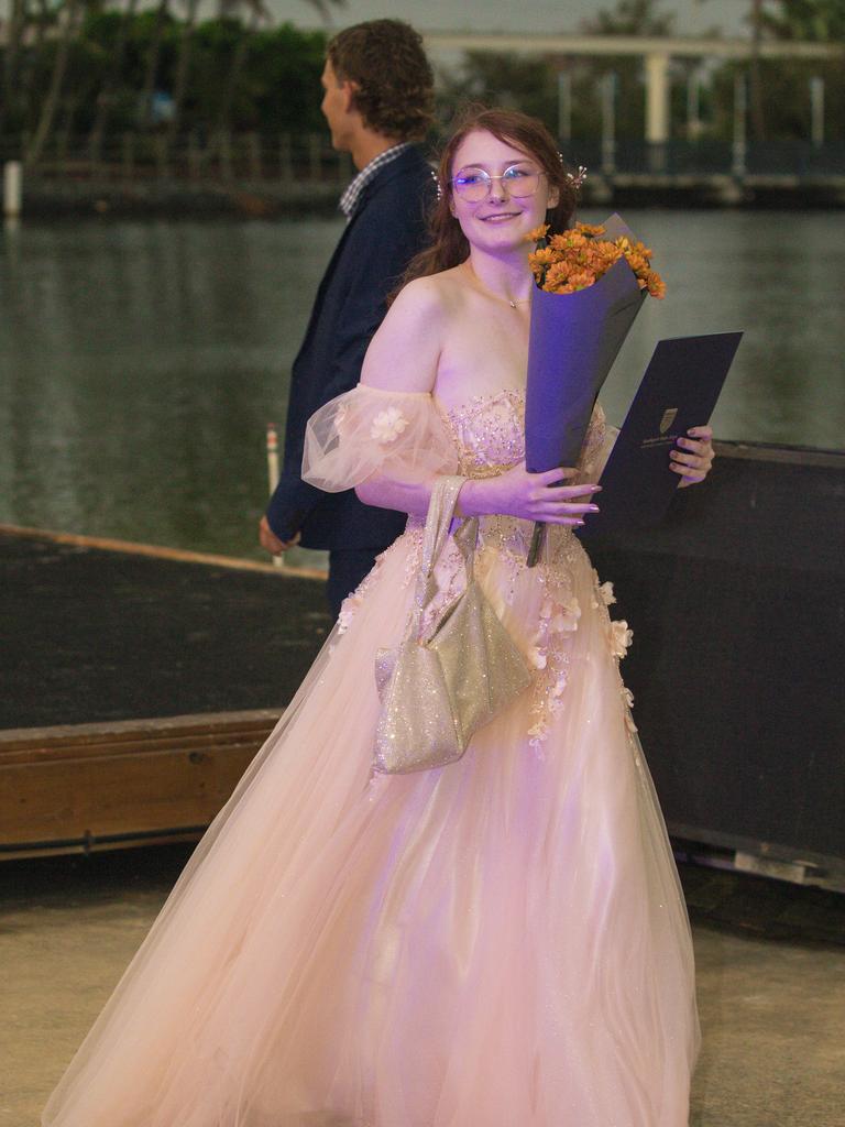 Kira Brereton among the arrivals at the Southport State High school formal held at Sea World. Picture: Glenn Campbell