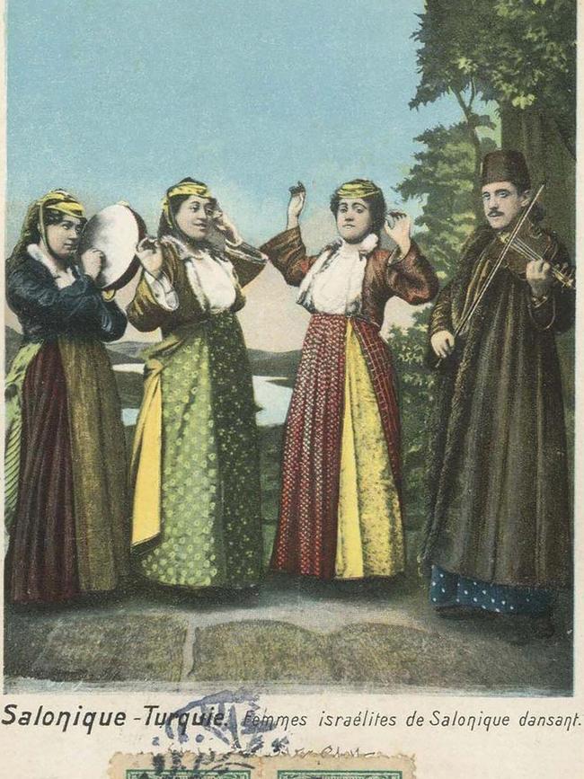 Thessaloniki Jewish Women Dancing on Postcard from Salonica. Picture: Skimage/Alamy