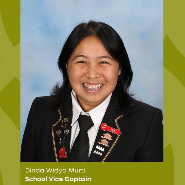 Suzanne Cory High School 2025 vice-captain: Dinda Widya Murti. Picture: Facebook