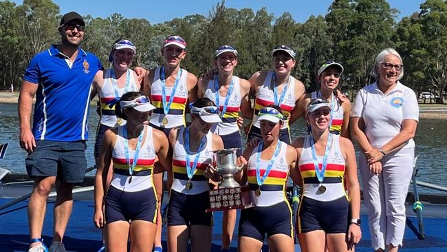 The victorious St Catherine’s crew at Penrith on Saturday.