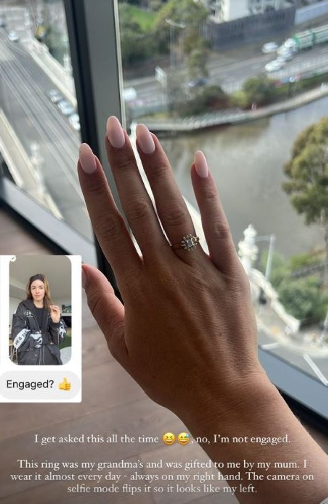 She said the ring was her grandmother's. Picture: Instagram