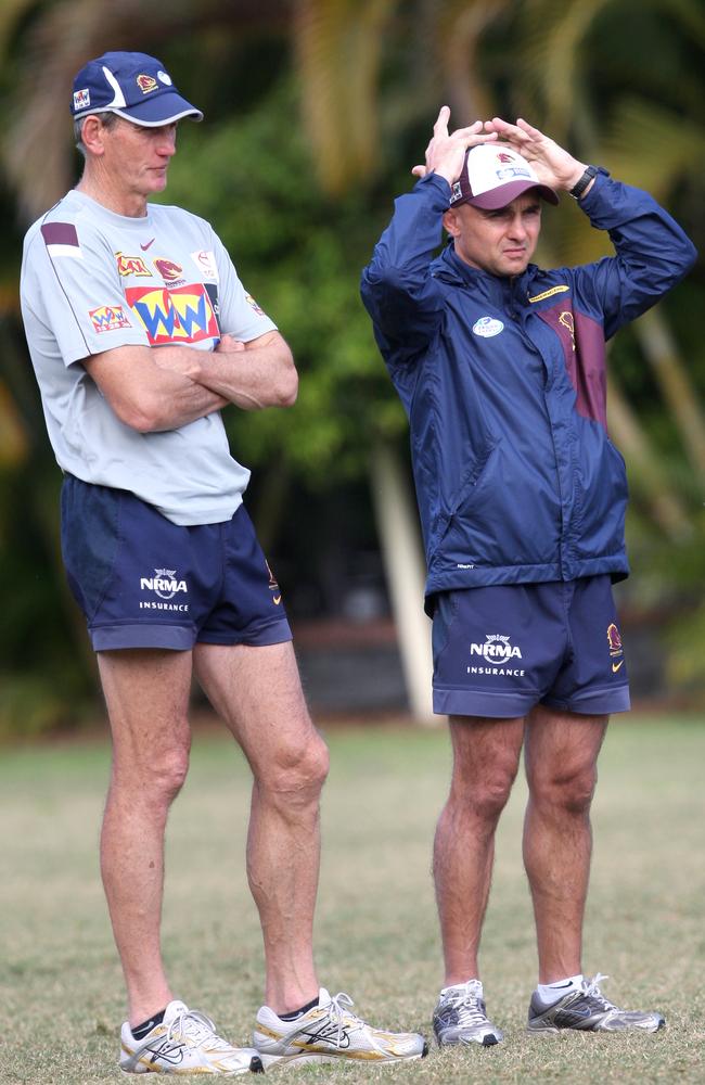 Wayne Bennett and assistant coach Ivan Henjak at Brisbane Broncos training.