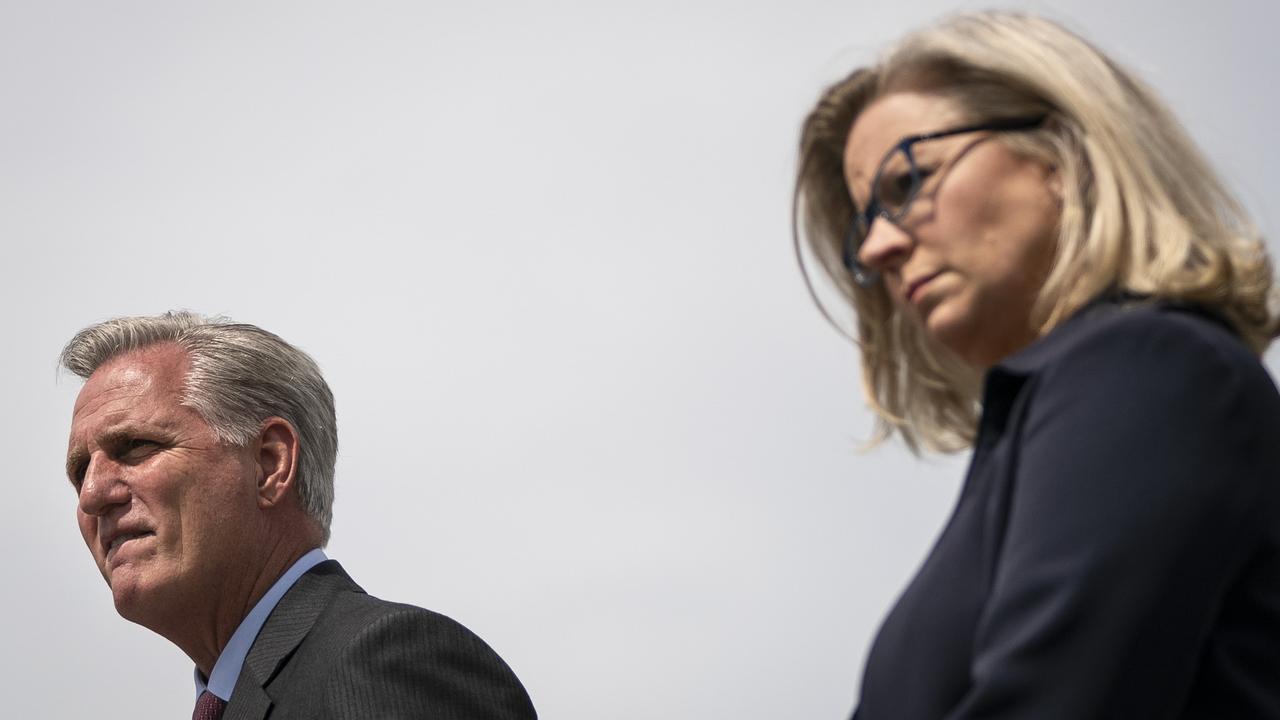 Kevin McCarthy and Liz Cheney. Picture: Drew Angerer/Getty Images/AFP