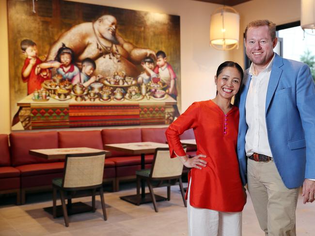 Wasana and Andrew Park at their new restaurant Jumbo Thai on Edward St. Picture: Tara Croser.