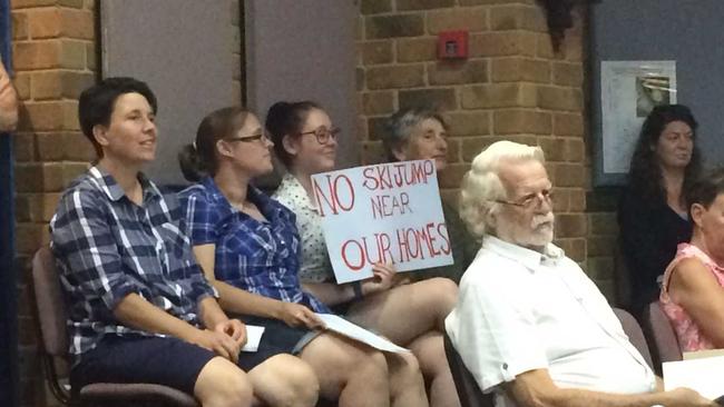 Lismore residents opposing the proposed ski jump at the December meeting on Tuesday night. Picture: Claudia Jambor