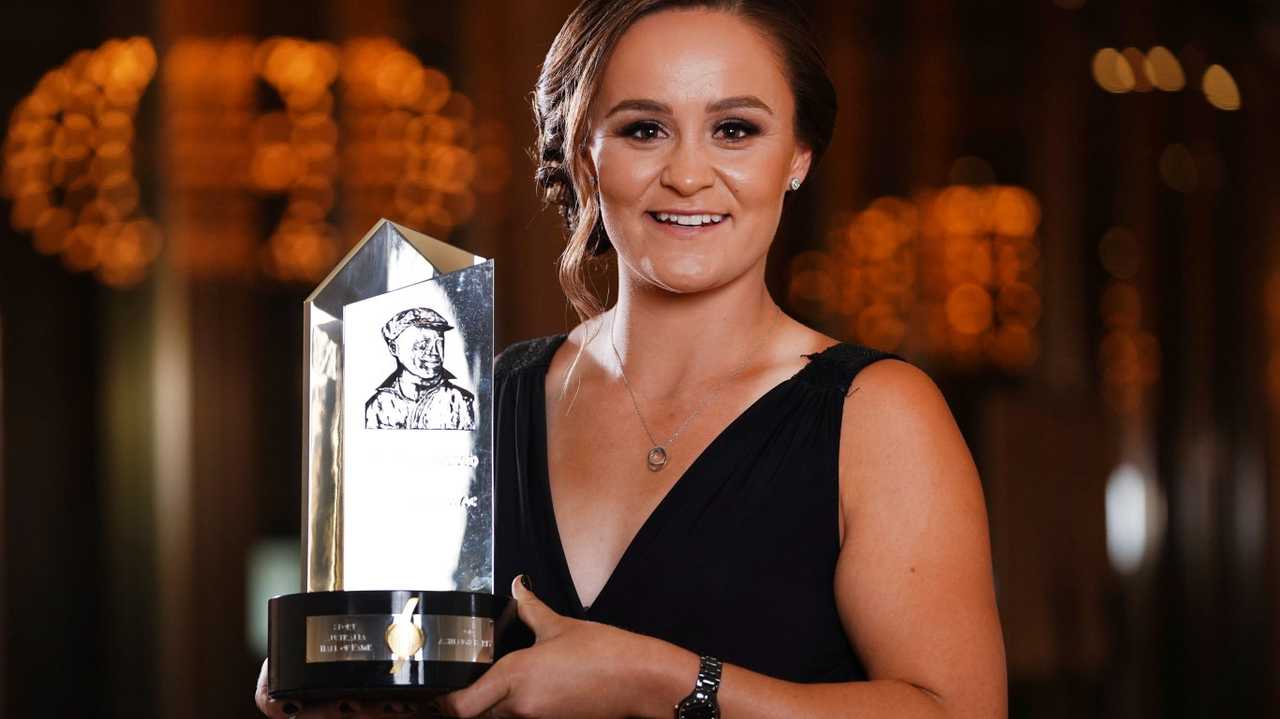 The Don Award winner Ash Barty poses during the Sport Australia Hall of Fame 35th Induction and Awards Gala Dinner. Picture: MICHAEL DODGE