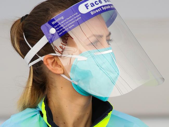 SYDNEY, AUSTRALIA - NewsWire Photos JUNE 16, 2021: Nurses are seen working at the Bondi Beach Covid-19  Testing Clinic in Sydney Australia. Picture: NCA NewsWire / Gaye Gerard