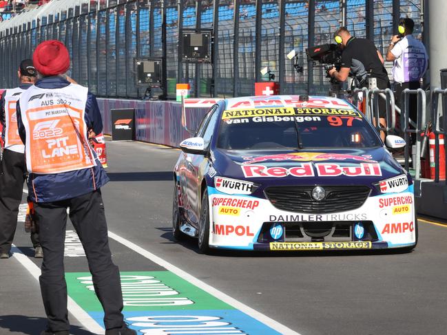 Supercars was shunted to the second pit lane at Albert Park this year. Picture: David Caird