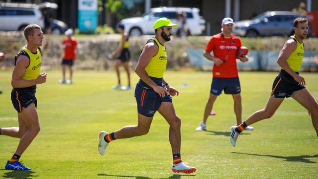 Wayne Milera at Crows training on Monday. Picture: James Hetherington / AFC Media