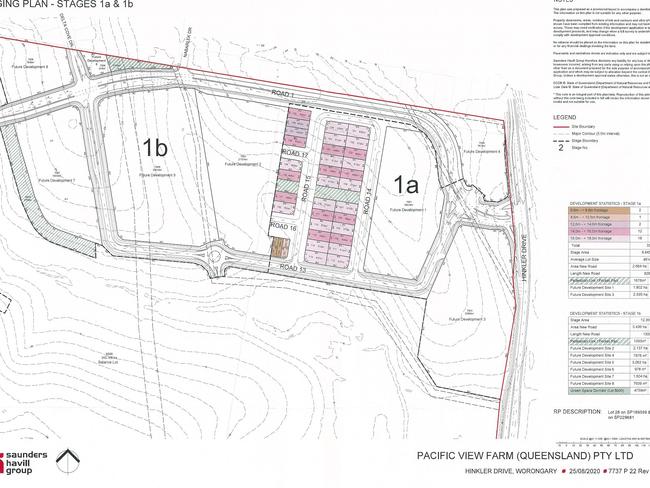 Planning documents provided showing Pacific View Estate to Gold Coast City Council. Photo: Supplied.