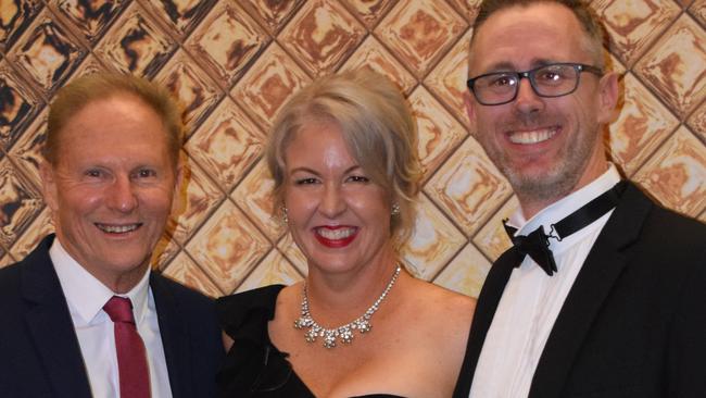 Tony Goodman (left) has stepped down indefinitely as president of the Gympie Chamber of Commerce, and vice president Brendan Allen (pictured with wife Jody) will take over in the interim.