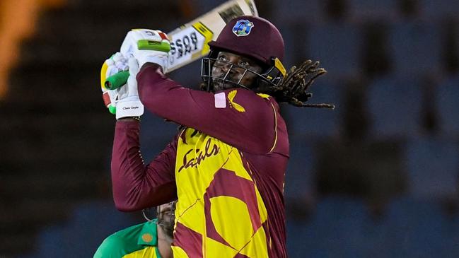 Chris Gayle will line up for Endeavour Hills. Picture: Randy Brooks/AFP