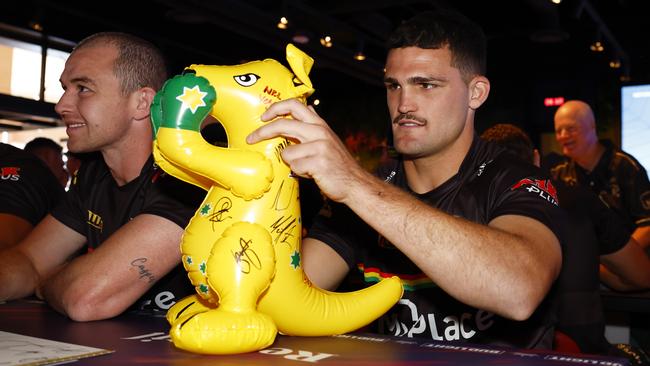 Panthers superstar Nathan Cleary at the NRL Fan Hub Picture: Jonathan Ng