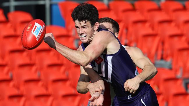 Fremantle youngster Andrew Brayshaw had another productive game. Picture: Michael Klein