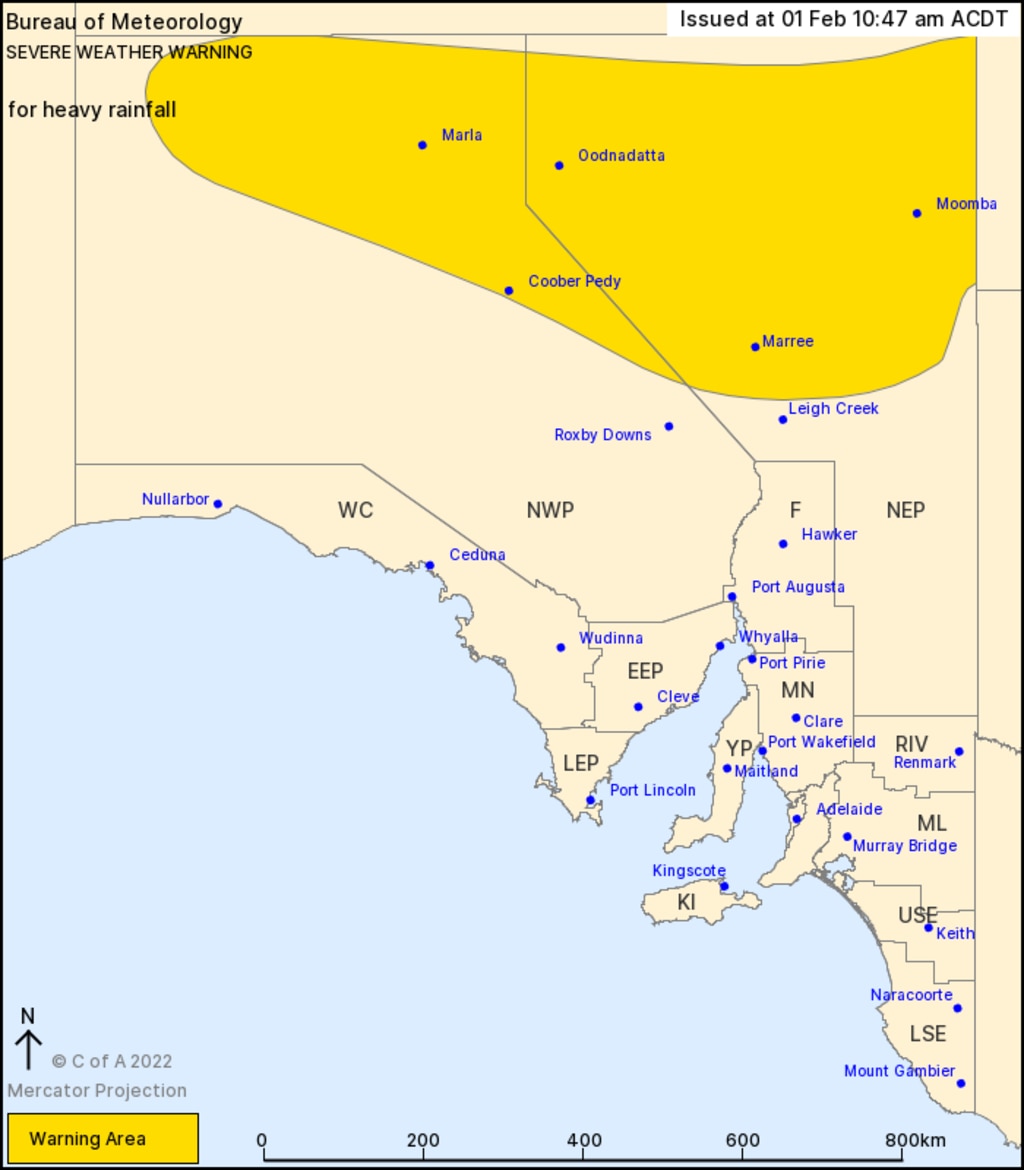 A severe weather warning for heavy rainfall remains in place. Picture: BOM