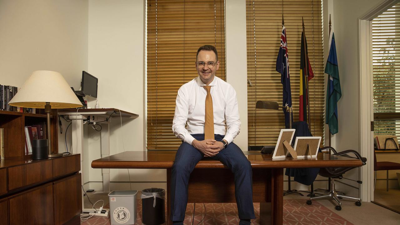 Senator Andrew Bragg in his office at Parliament House in Canberra. Picture: NCA NewsWire / Gary Ramage