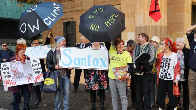 Extinction Rebellion members outside the Magistrates court in support of Fox and Nguyen last week. Photo: NCA NewsWire/David Mariuz