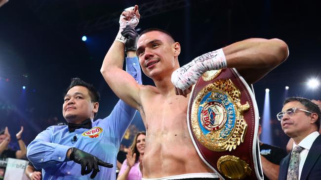 Tim Tszyu will be elevated to world champion next month. Photo by Chris Hyde/Getty Images