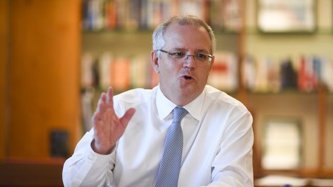 Australian Prime Minister Scott Morrision (centre) speaks during a Drought Response Roundtable at Parliament House in Canberra, Wednesday, September 19, 2018. (AAP Image/Lukas Coch) NO ARCHIVING