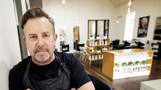 Hairdressers, such as Andrew Eade in Portland, can reopen. Picture: Nicole Cleary