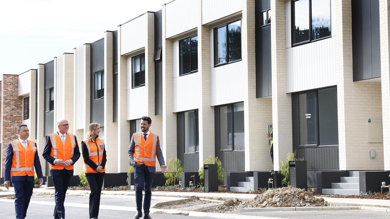 Opposition Leader Peter Dutton has also been pushing the Coalition’s centrepiece housing policies this week on the campaign trail. Picture: Richard Dobson / Newswire