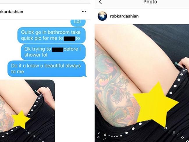 Robert Kardashian posted explicit photos of ex Blac Chyna online. Picture: Instagram