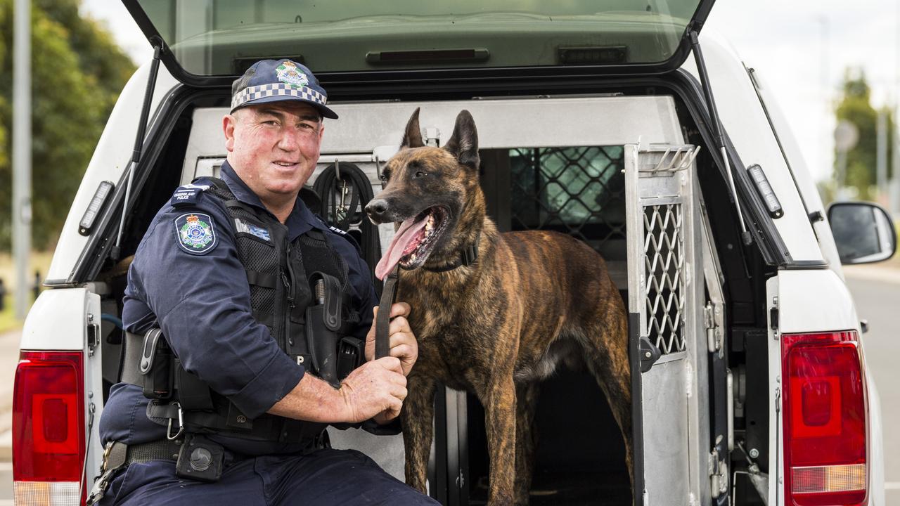 Sergeant Trevour O'Neil has backed laws put forward that would increase the potential penalty for offenders that injure or kill police dogs. Picture: Kevin Farmer