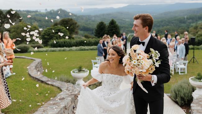 Kara McEwan and Tim Davis's wedding. Picture: Manuel Brandao