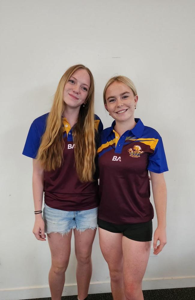 Taylah Heyma and Emma Brady from the Moreton Bay Lions.