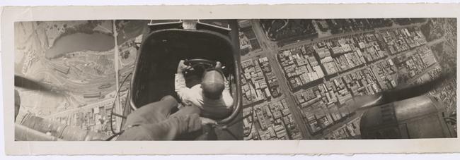 Ross Smith flying over Adelaide. Picture: State Library of South Australia