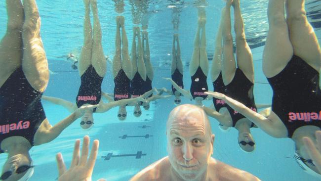 Mike Colman during a synchronised swimming session.