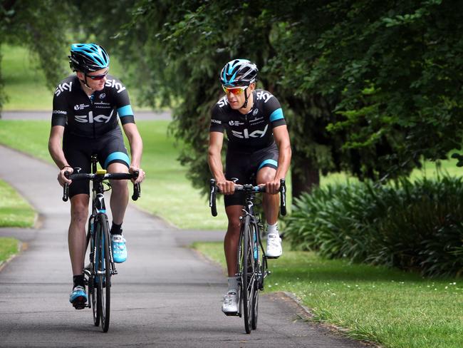 Froome and Porte take a gentle ride.