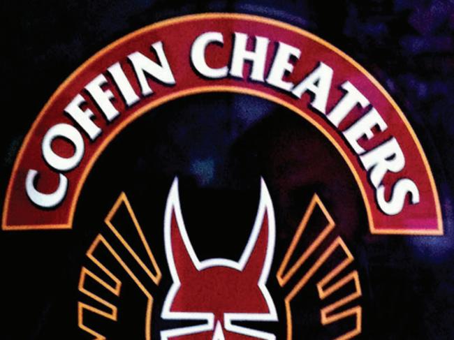 AUSTRALIAN OUTLAW MOTORCYCLE GANGS.  Australian Bikie Gang logo of Coffin Cheaters.