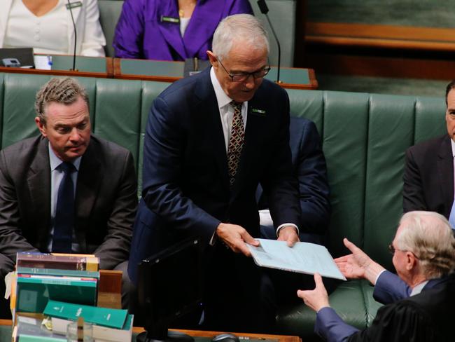 The Prime Minister Malcolm Turnbull during the ninth Closing The Gap statement yesterday. Picture Gary Ramage