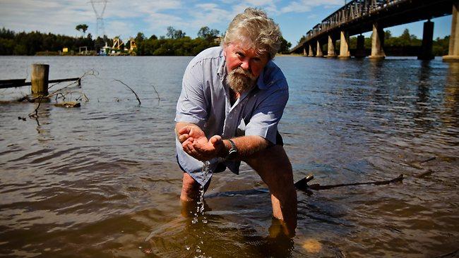 Stuart Allport at the site of contamination in the Hastings River