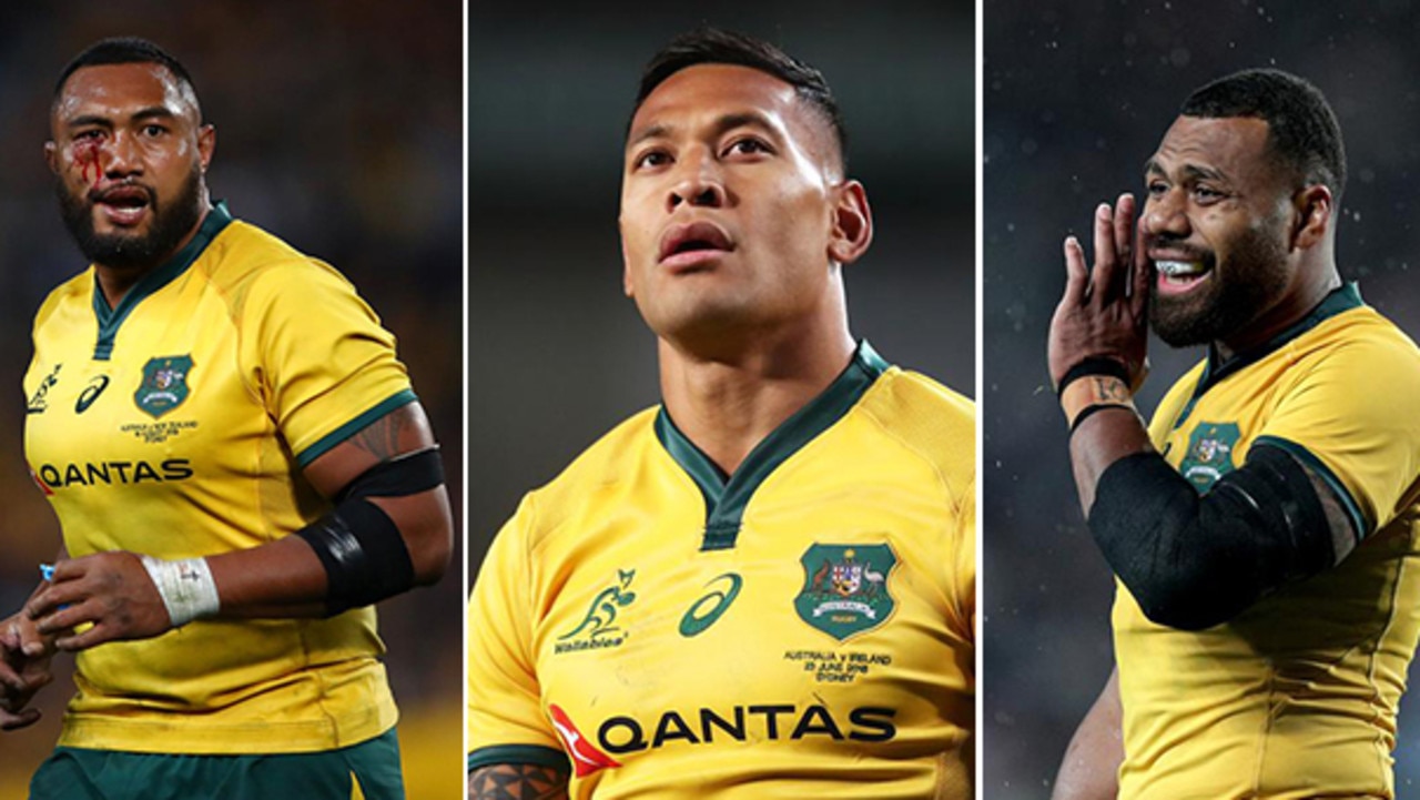 Sekope Kepu, Israel Folau and Samu Kerevi.