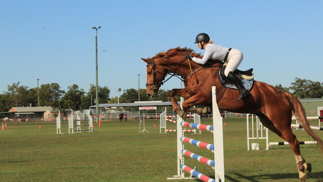 SHOWTIME: Alexandra Marles on Welfenblitz at the Bundaberg Show 2021 showjumping event.