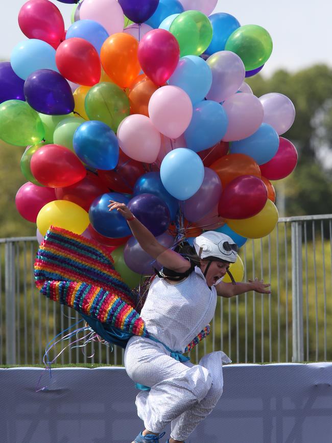 Penny Purdie takes part in the Birdman Rally in 2015. Picture: David Crosling