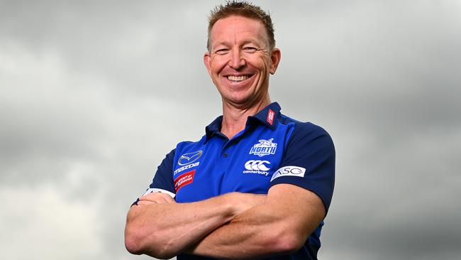 New Kangaroos coach David Noble was all smiles athis official unveiling. Picture: Getty Images