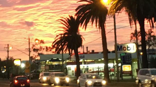 June sunset in downtown Lismore.