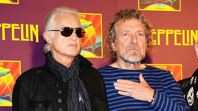 Jimmy Page, left, and singer Robert Plant face a US jury trial over copyright infringement of <i>Stairway to Heaven.</i>