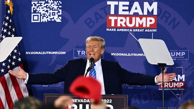 Donald Trump speaks at a Commit to Caucus Rally in Las Vegas on January 27. Picture: AFP