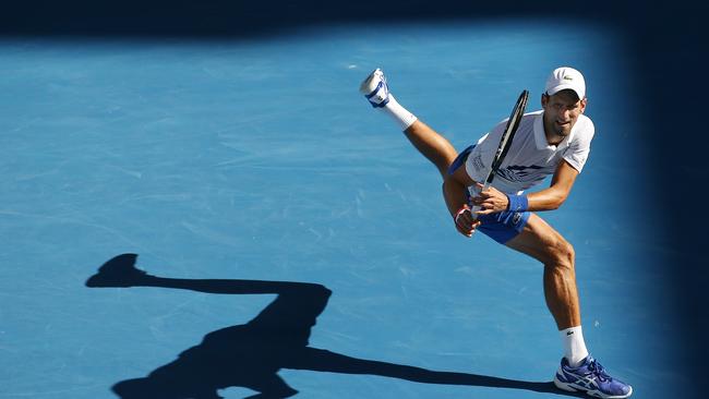 Australian Open Tennis. Day 6. Novak Djokovic vs Denis Shapovalov.  Novak Djokovic during todays 4 set win over Denis Shapovalov . Pic: Michael Klein