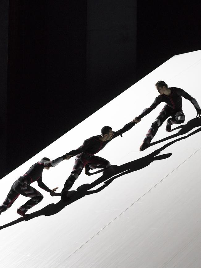 Dancers grapple with a 37-degree tilt.