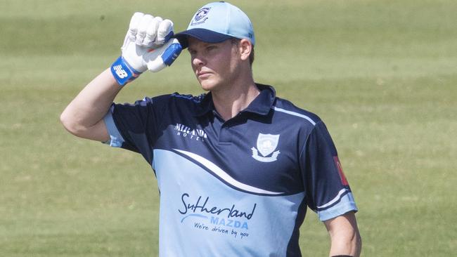 Steve Smith dismissed in Sutherland’s clash against Randwick-Petersham. Picture: Jenny Evans